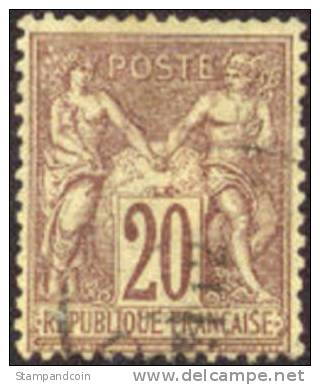 France #70 Used 20c Red Brown Of 1876 - 1876-1878 Sage (Type I)