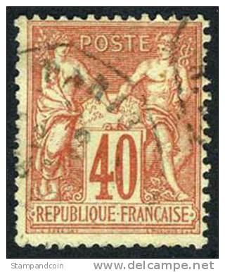 France #74 Used 40c Red Of 1878 - 1876-1878 Sage (Type I)