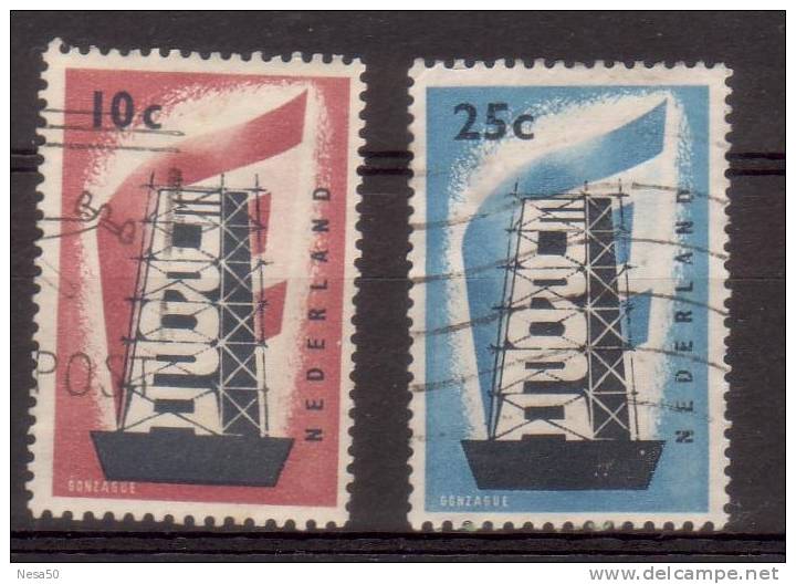 Nederland (AP) 1956 Nr 681+682 Europa Zegels - Usados