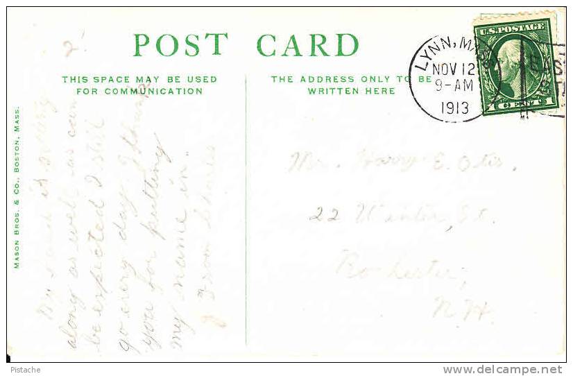 Boston Tea Party # 224 - Travelled 1913 - Stamp & Postmark - Mason Bros. - 2 Scans - Boston