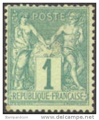 France #64 Mint No Gum 1c Green From 1876 - 1876-1878 Sage (Type I)