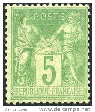 France #67 Mint LIGHTLY Hinged 5c Green From 1876 - 1876-1878 Sage (Type I)