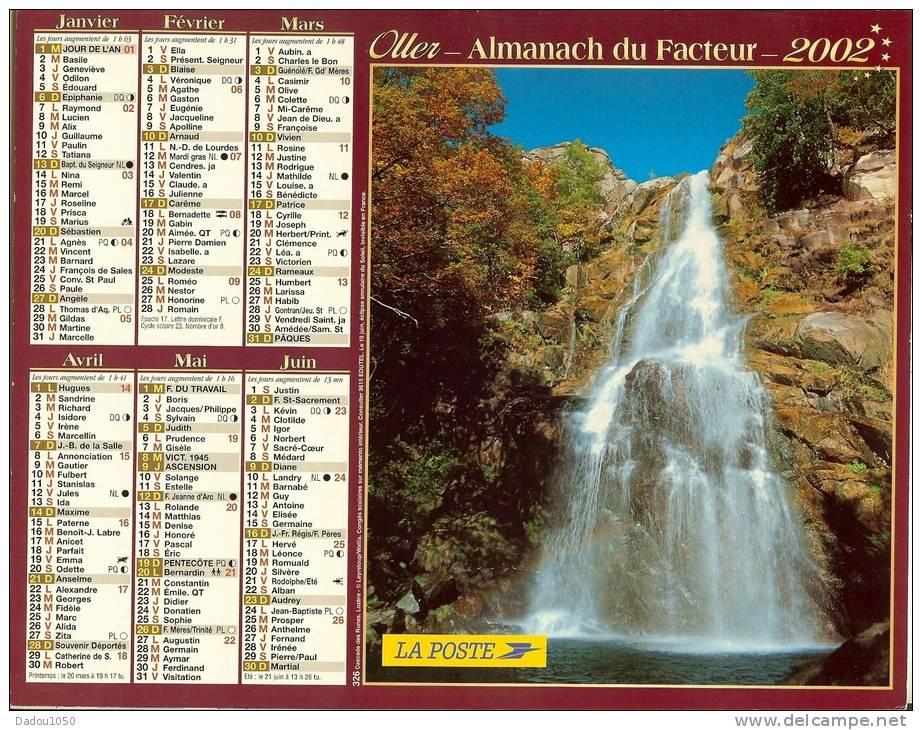 ALMANACH DES PTT  2002 RHONE - Grand Format : 2001-...