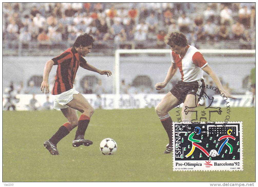 Football,Futbal 1992 Olympic Games Barcelona,CM,maxicard,cartes Maximum Spania. - Europei Di Calcio (UEFA)