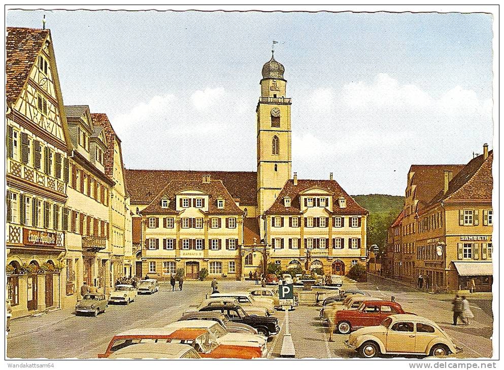 AK 516663 Bad Mergentheim - Marktplatz VW-Käfer -6.12.69 - 18 699 BAD MERGENTHEIM Werbestempel Bad Mergentheim Heilt - Bad Mergentheim