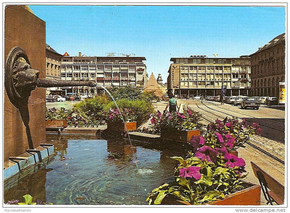 AK KARLSRUHE Marktplatz -7. 7. 70--7 KARLSRUHE 2 Nach Aulendorf Mit 1 X 20 PF DEUTSCHE BUNDESPOST"Brandenburger Tor" - Karlsruhe