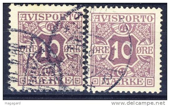 ##Denmark 1907-17. Postage Due. Michel 4X+Y. Cancelled(o) - Postage Due