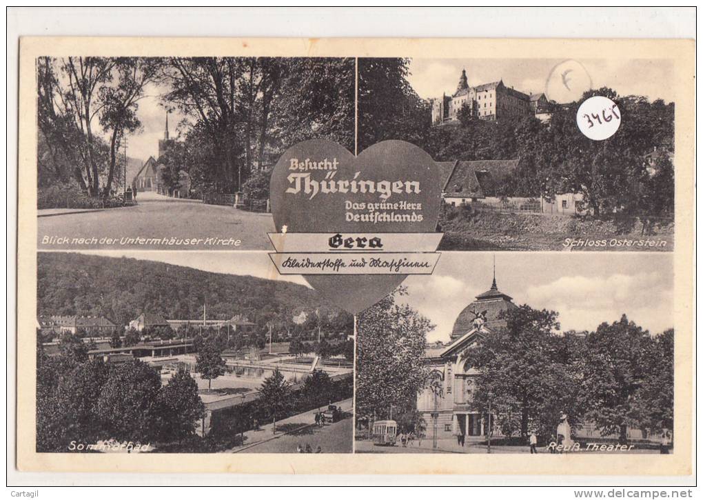 CPA  -  3465-Allemagne - Gera - Carte 4 Vues Dont Sommerbad-Envoi Gratuit - Gera