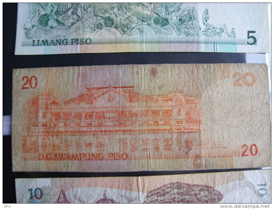 3 BILLETS PHILIPPINES - 20 PISO 1985- 10 PISO - 5 PISO - Philippines