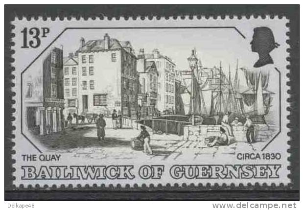 Guernsey 1978 Mi 160 YT 155 Sc 160 ** The Quay (1830) At St. Peter Port - Old Prints - Otros (Mar)