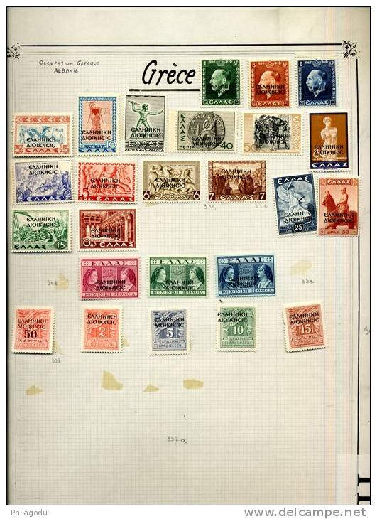 GRECE   COLLECTION   BOB  Occupation Albanie Thrace Dedeagh EPIRE* Ø  Forte Cote Grosse KW - Lotes & Colecciones