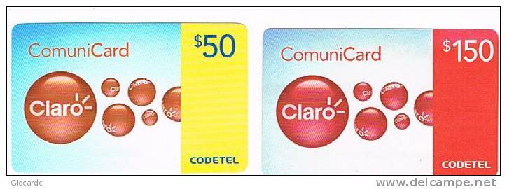 REPUBBLICA DOMINICANA - CODETEL (GSM RECHARGE)   - CLARO LOT  OF 2  DIFFERENT   - USED  -  RIF. 1050 - Dominicaanse Republiek