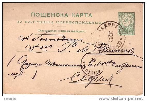 Bulgaria Bulgarie Bulgarien  Postal  Card Little Lion - Circulées /travel 1897  RASGRAD To Sofia - Cartas & Documentos