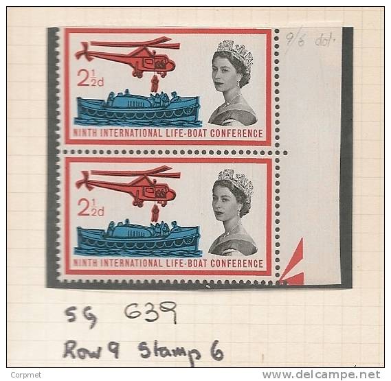 UK - Variety  SG 639 - Row 9 Stamp 6 - White Line At Front - MLH - Variedades, Errores & Curiosidades