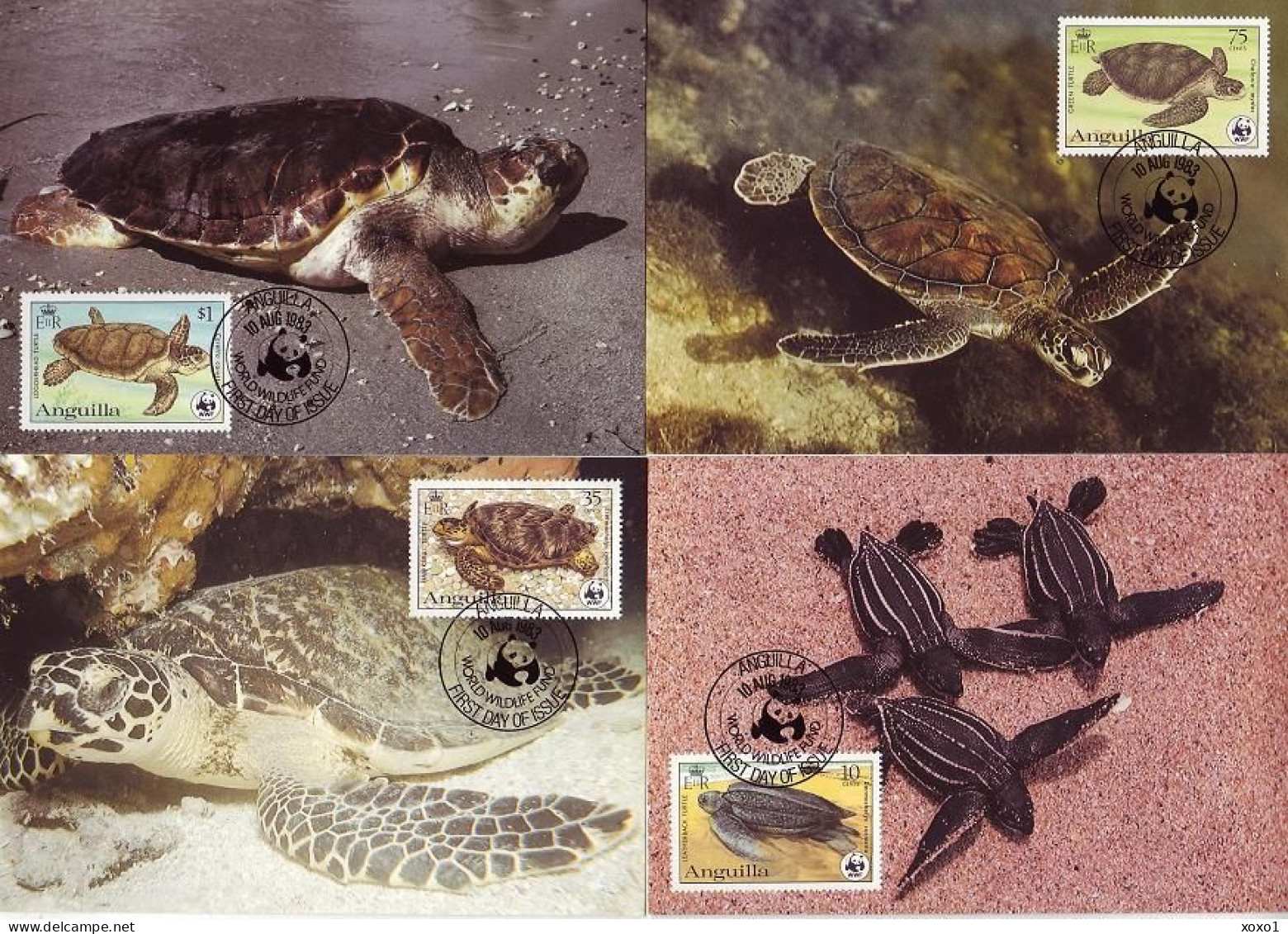 Anguilla 1983 MiNr. 541 - 544 Marine Life WWF Reptiles Turtles 4v MC  50,00 € - Schildpadden