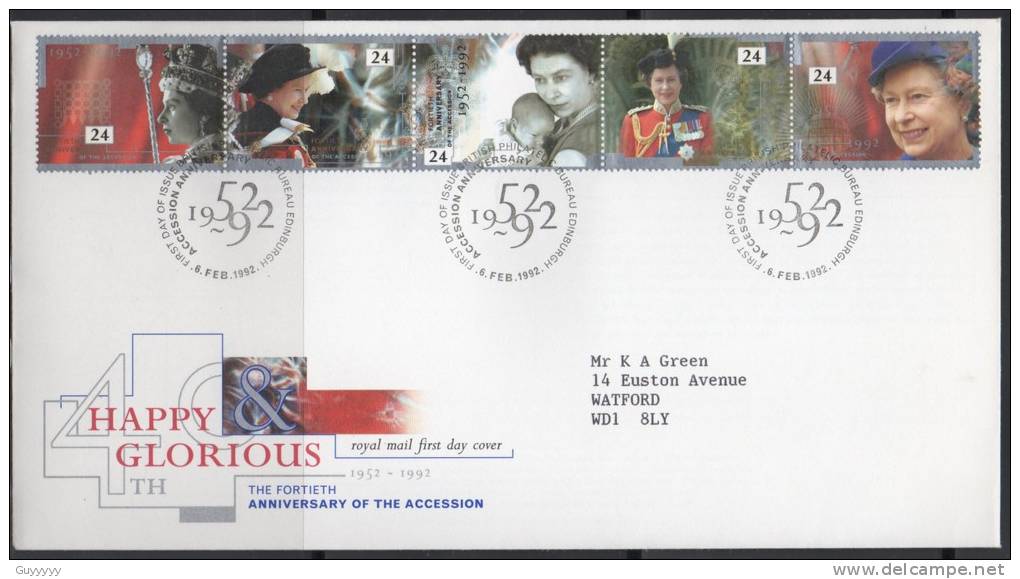 Grande-Bretagne - FDC - 1992 - 40° Anniversaire De L'Accession Au Trone - 1991-00 Ediciones Decimales