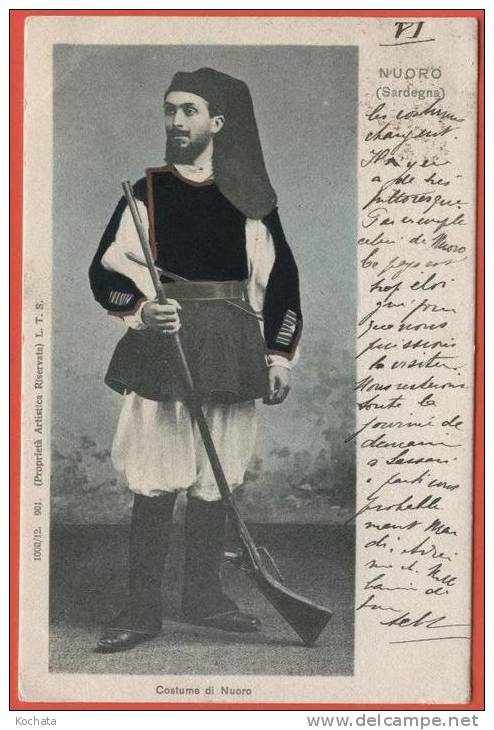 H091 ,Costume Di Nuoro , 901 , Précurseur  , Circulée  1902 - Nuoro