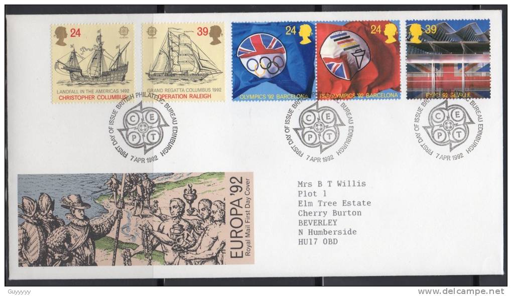 Grande-Bretagne - FDC - 1992 - Europa - 1991-00 Ediciones Decimales