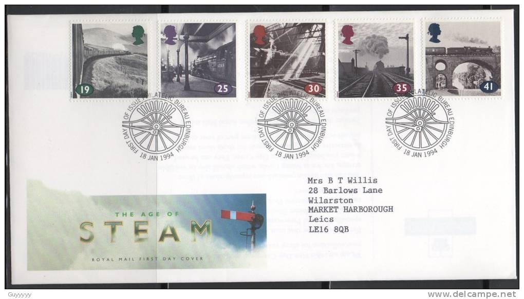 Grande-Bretagne - FDC - 1994 - Age De La Vapeur - 1991-2000 Decimal Issues