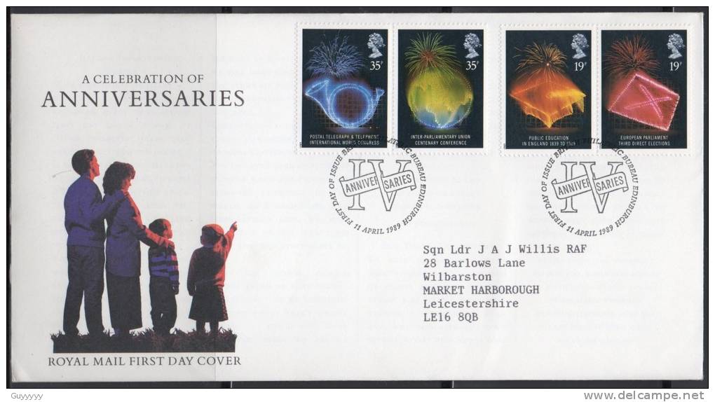 Grande-Bretagne - FDC - 1989 - Anniversaires - 1981-1990 Decimal Issues