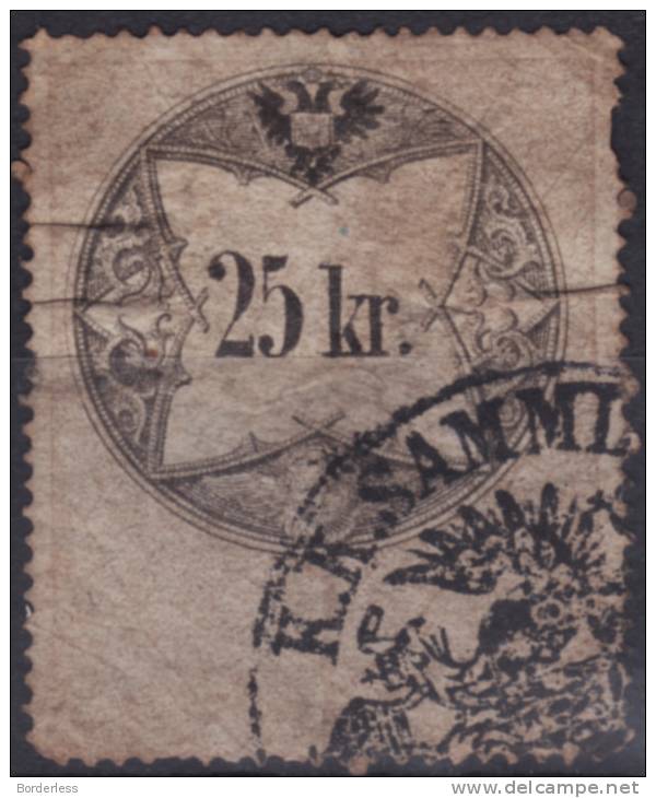 AUTRICHE   /  FISCAL  /  REVENUE  /  1858-66  /  25 K - Revenue Stamps