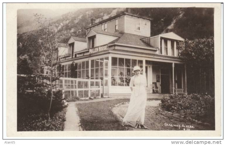 Skagway AK Alaska, Pullen House Hotel Lodging, Woman Dress, C1910s Vintage Real Photo Postcard - Other & Unclassified