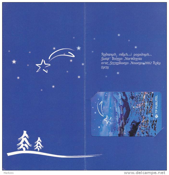 First Private Card Merry Christmass Polen Mint In Folder Only 3000 EX - Polen