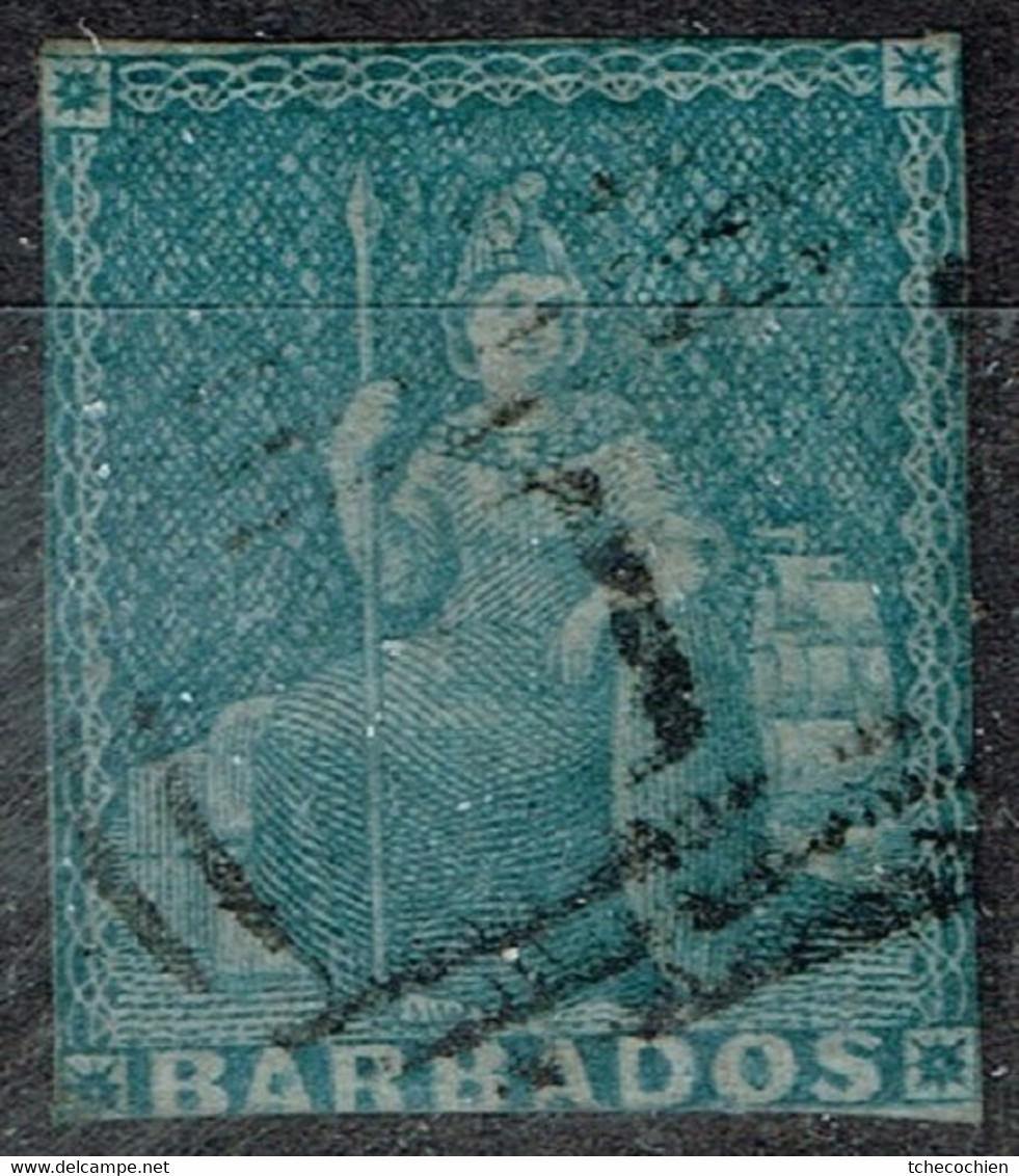 Barbades - 1852 - Y&T N° 2 Oblitéré - Barbades (...-1966)