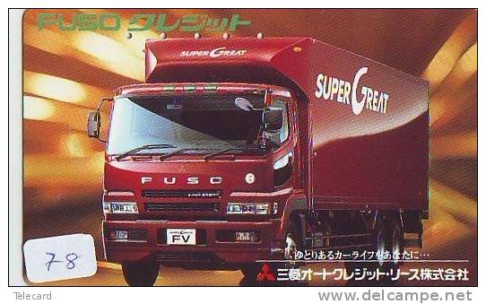 Télécarte Japon CAMION * Japan Phonecard * TRUCK (78) Auto * Car * Voitures * Telefonkarte * CAMIONES * VRACHTWAGEN - Auto's