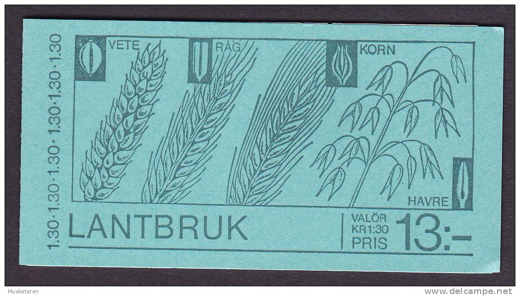 Sweden 1979 Markenheftchen Booklet MH-MiNr. 72    13.00 Kr Landwirtschaft (2 Scans) MNH** - 1951-80