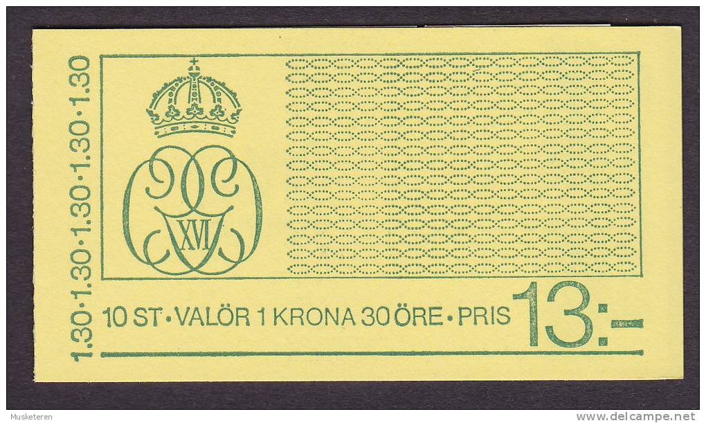 Sweden 1978 Markenheftchen Booklet Mi. 935 D     1.30 Kr König King Carl XVI Gustaf (Cz. Slania) Size 80 X 44 Mm MNH** - 1951-80