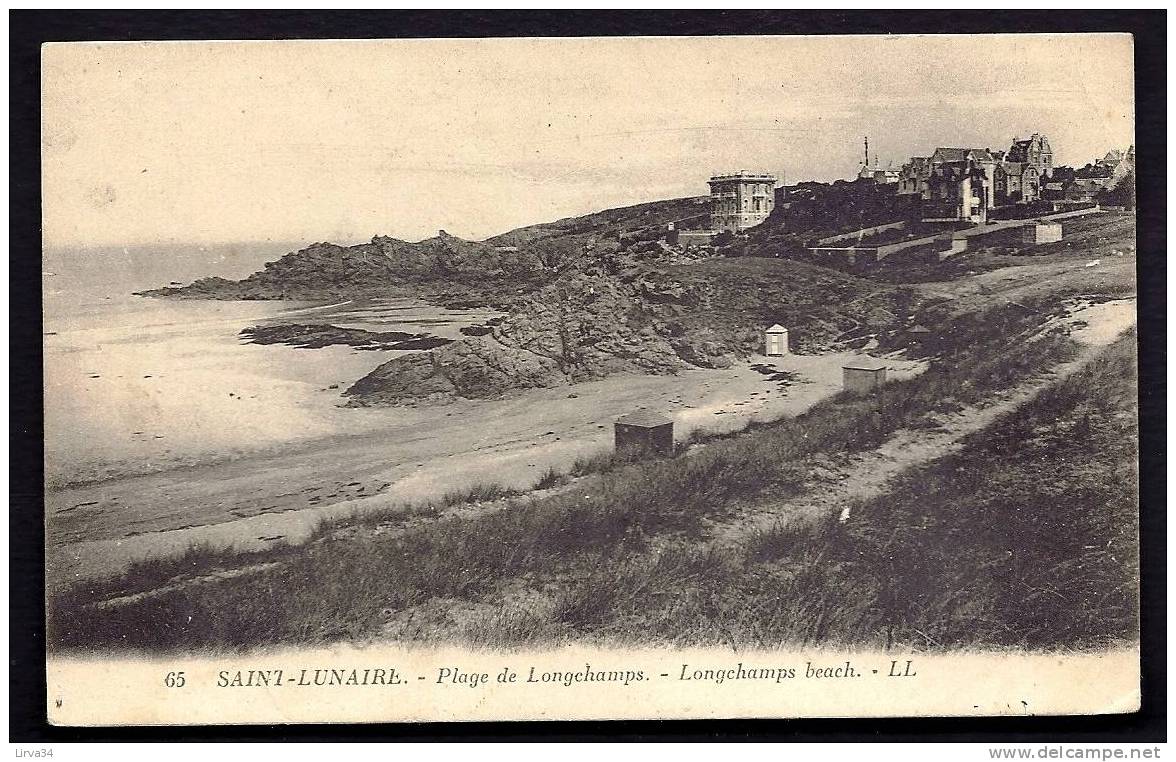 CPA  ANCIENNE- FRANCE- SAINT-LUNAIRE (35)- LA PLAGE DE LONGCHAMPS- LES VILLAS SUR LES ROCHERS - Saint-Lunaire