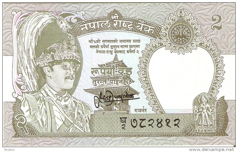 BILLETE DE NEPAL DE 2 RUPEES SIN CIRCULAR (BANKNOTE) - Nepal