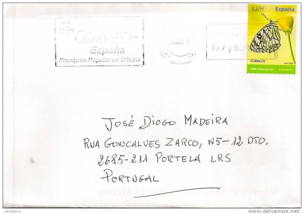 Spain Cover With Butterfly Stamp - Storia Postale