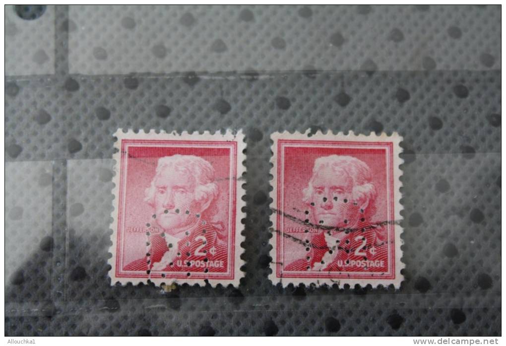 UNITED STATES OF AMERICA USA 2 PERFORE STAMP PERFIN Perforato Perforado Perfiert Perforede Perforate Perforé - Perfin