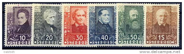 AUSTRIA 1931 Writers Set MNH / **.   Michel 524-29 - Unused Stamps