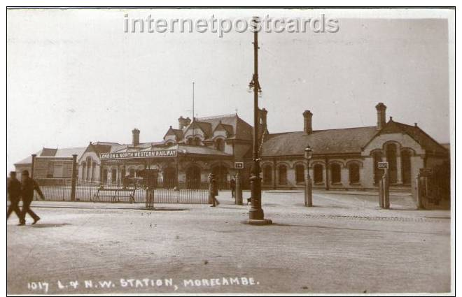 L&N.W. RAILWAY STATION MORECAMBE OLD REAL PHOTO POSTCARD LANCASHIRE - Otros & Sin Clasificación