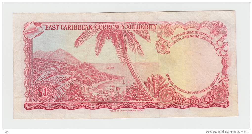 East Caribbean States 1 Dollar 1965 VF++ P 13f  13 F - Caraïbes Orientales