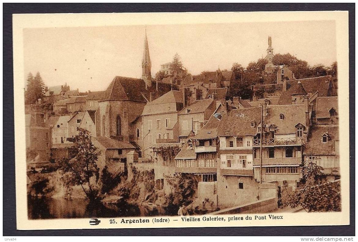 CPA  ANCIENNE- FRANCE- ARGENTON (36)- VIEILLES GALERIES PRISES DU PONT-VIEUX TRES GROS PLAN- FINITION VERNISSÉE - Autres & Non Classés