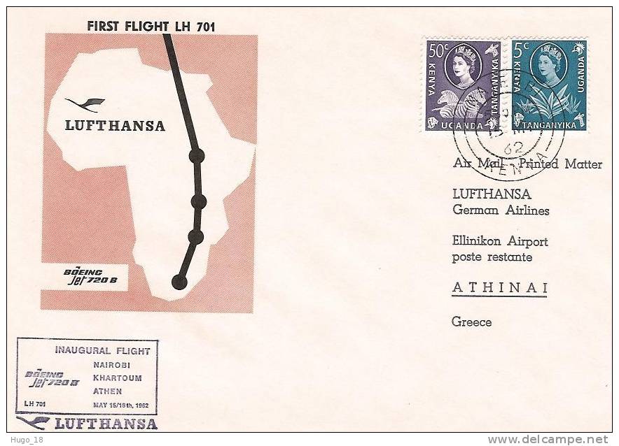 FFC  Nairobi-Khartoum-Athen    Lufthansa   15/05/1962 - Kenya, Uganda & Tanganyika