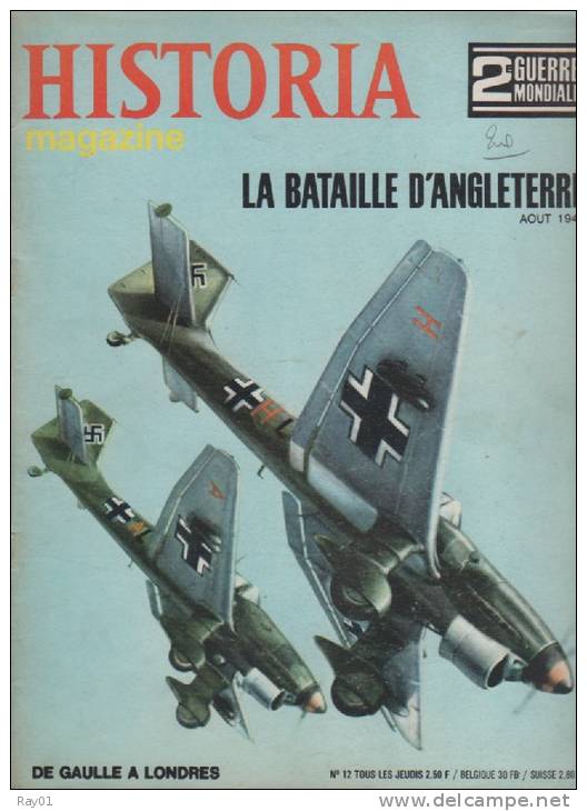 Magazine HISTORIA -  2ème Guerre Mondiale - N°12 - La Bataille D'Angleterre. (voir Descriptions) - Histoire