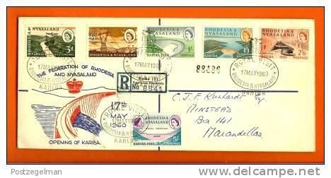 RHODESIA-NYASSA 1960 FDC With Address Kariba Electic Worx 34-39 - Rhodesië & Nyasaland (1954-1963)