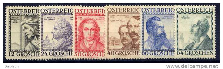 AUSTRIA 1934 Architects MNH / **.  Michel 591-96 - Unused Stamps