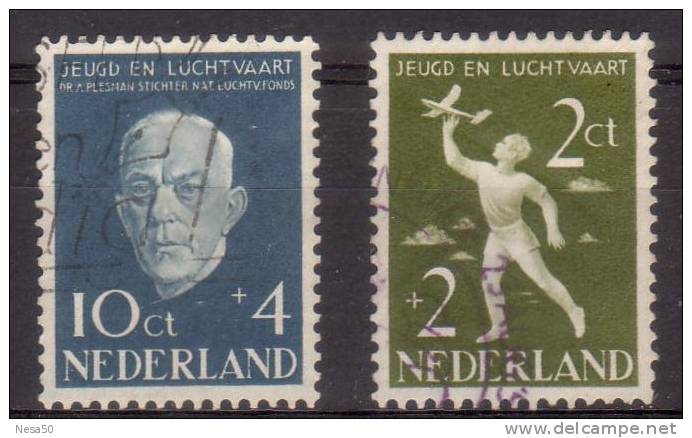 Nederland (AP) 1954 Nr 647+648 Nationaal Luchtvaarfonds - Usati