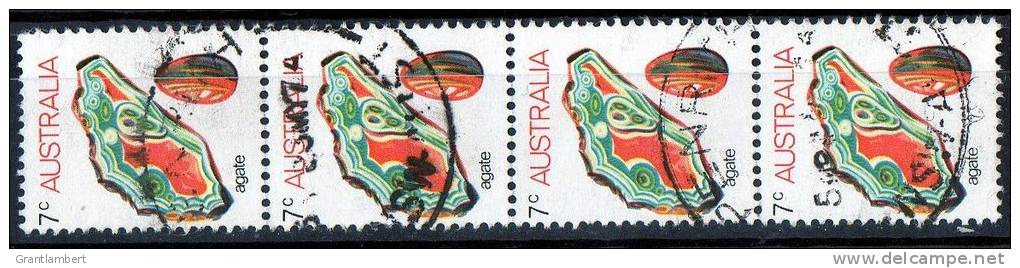 Australia 1973 Gemstones 7c Agate Used Strip Of 4  SG 550 - Used Stamps