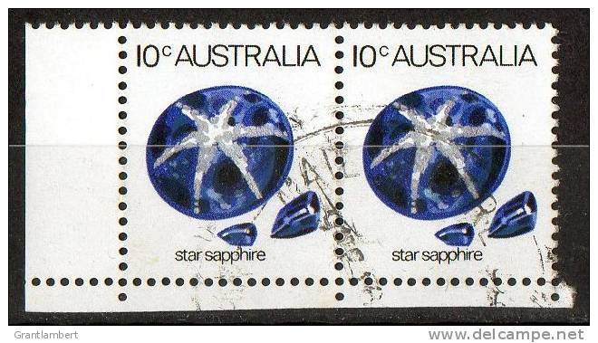 Australia 1973 Gemstones 10c Star Sapphire Pair Used  SG 552a - Used Stamps