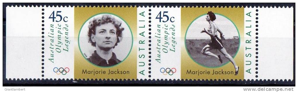 Australia 1998 Olympic Legends 45c Marjorie Jackson Pair MNH  SG 1737,8 - Mint Stamps