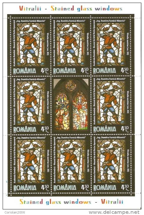 Romania 2011 / Stained Glass Widows / Set 4 MS - Verres & Vitraux