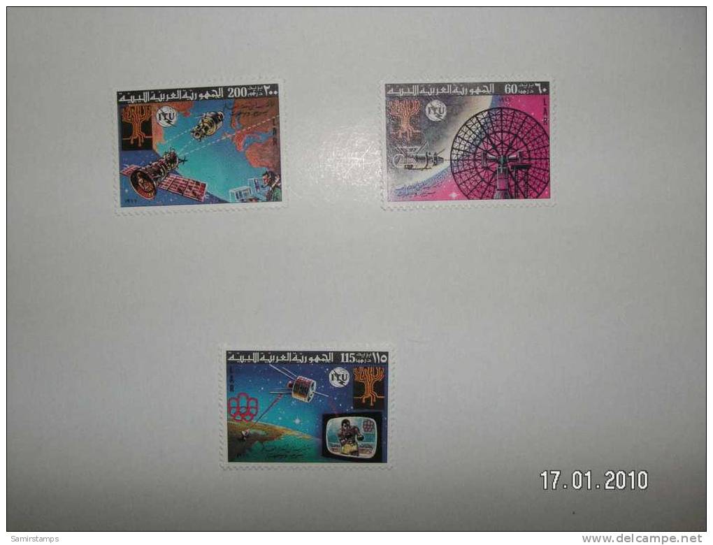 Libya ITU Space & Satellite 3 Stamps- Nice Topical Set 1977-MNH-  SKRILL PAYMENT ONLY - Libya