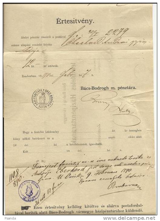 1890 Hungari Franco Letter Zombor - Banat-Bacska